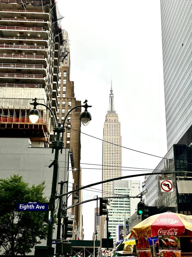 Empire State Building view from a New York City street