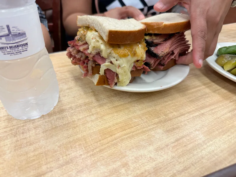 Cheesy pastrami sandwich at Katz's Delicatessen